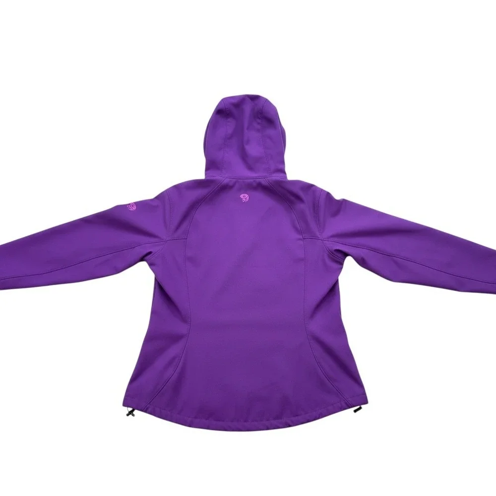 Mountain Hardwear Hooded Softshell Jacket Purple Fleece Lined Full Zip Outdoor